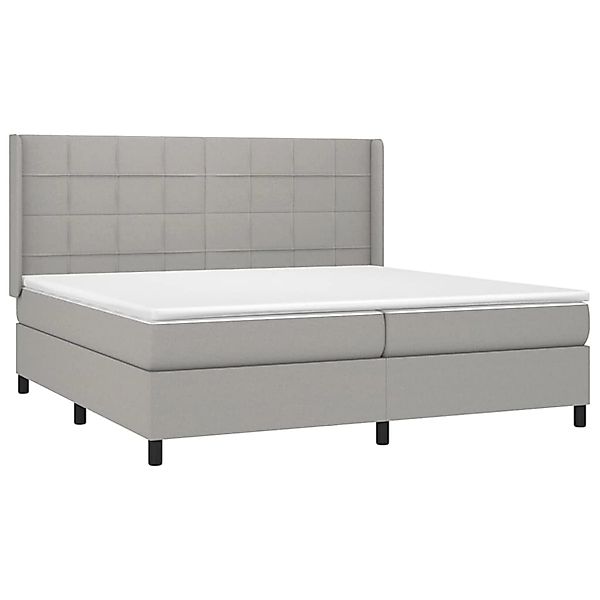 vidaXL Boxspringbett mit Matratze & LED Hellgrau 200x200 cm Stoff 3138341 günstig online kaufen