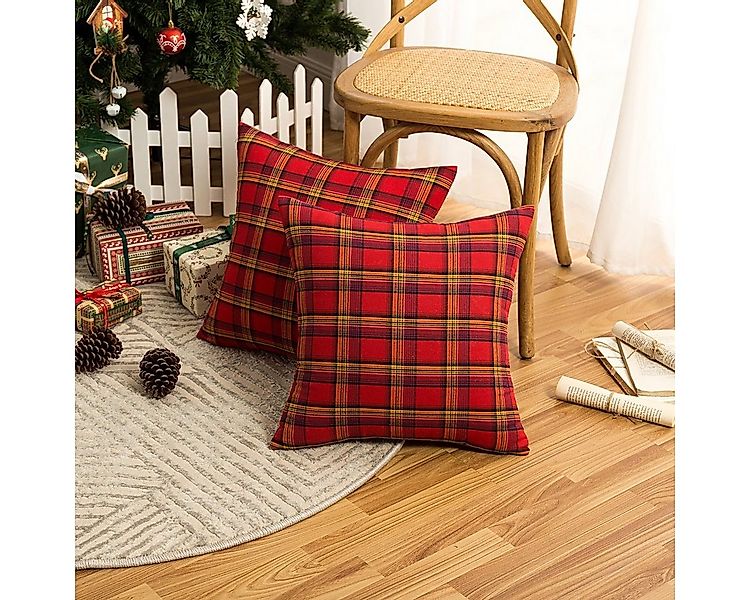 Rosnek Kissenbezug Weihnachten Kissenbezüge Xmas Check Throw Pillow Case So günstig online kaufen