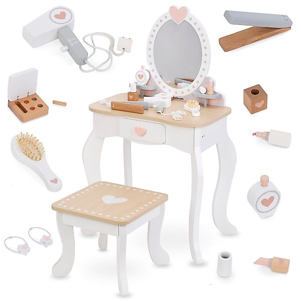 Mamabrum Spielzeug-Frisierkoffer Kinder Schminktisch – Holz günstig online kaufen