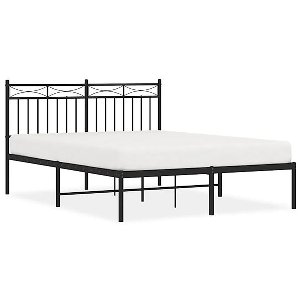 vidaXL Bettgestell mit Kopfteil Metall Schwarz 140x190 cm Modell 121907737 günstig online kaufen