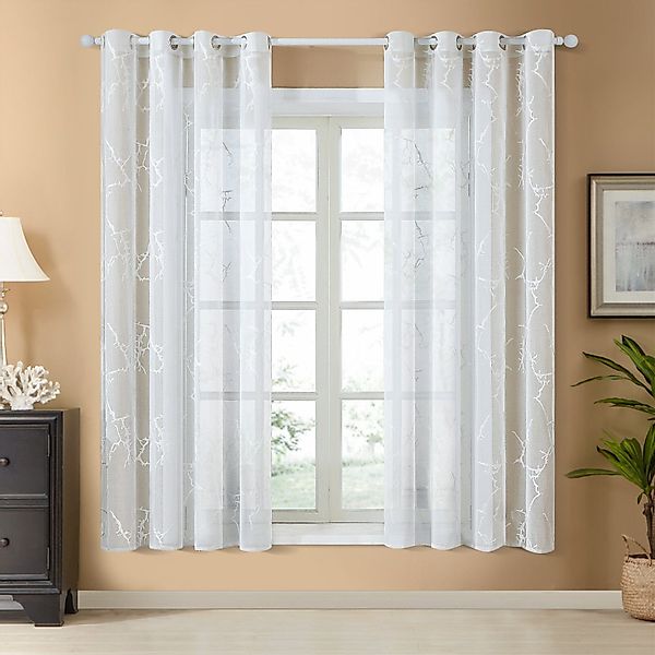 BYSURE Gardine (2 St), Ösen, halbtransparent, günstig online kaufen