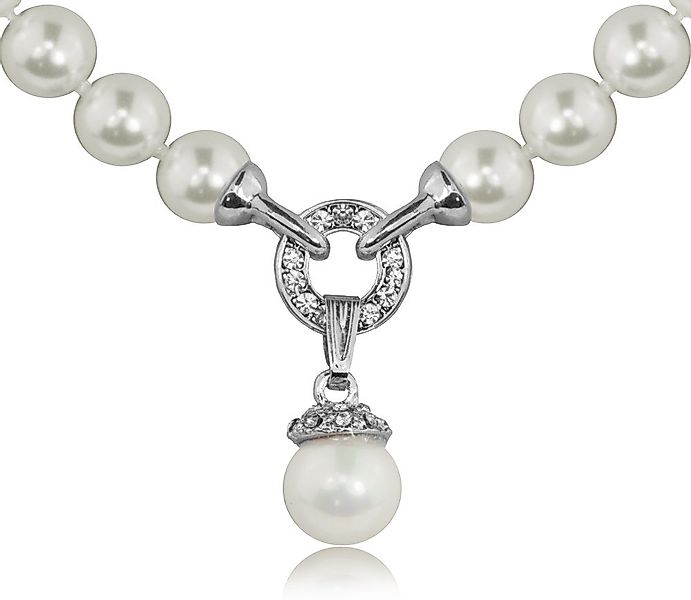 LUISIA® Perlenkette Collier mit großem Anhänger und Kristallen von Swarovsk günstig online kaufen