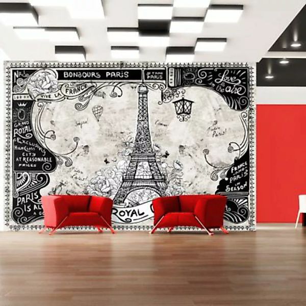 artgeist Fototapete Bonjour Paris schwarz/weiß Gr. 100 x 70 günstig online kaufen