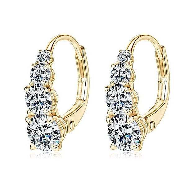 ROUGEMONT Paar Creolen Funkelnde Moissanit Damen Creolen Ohrringe 18K Gold, günstig online kaufen