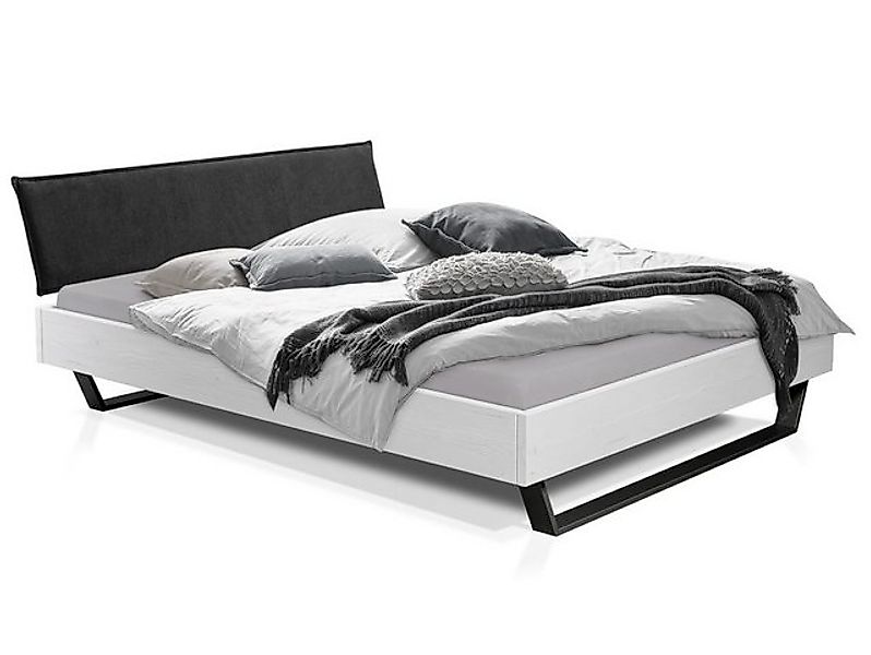 Moebel-Eins Massivholzbett, LUKY Kufenbett mit Polsterkopfteil, Material Ma günstig online kaufen