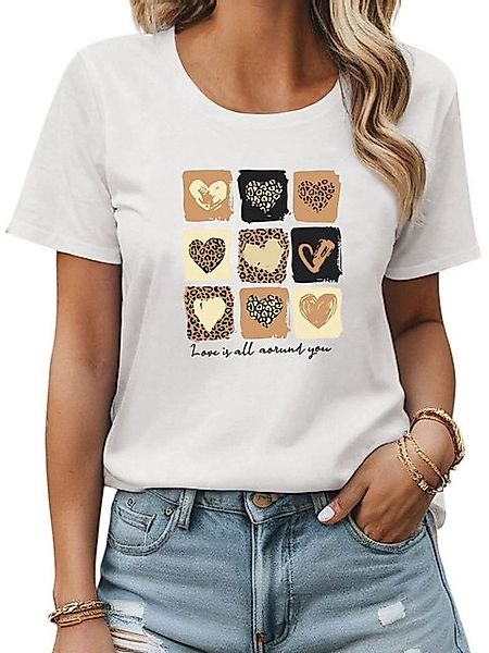 PYL Kurzarmshirt Damen Sommershirt Kurzarm mit Platz der Liebe Ausgefallene günstig online kaufen
