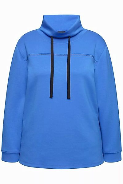 Ulla Popken Sweatshirt Sweatshirt Ziersteine Classic Stehkragen 3/4-Arm günstig online kaufen