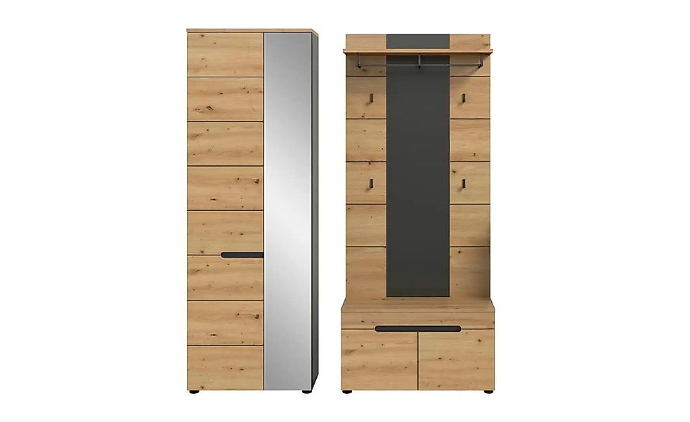 Garderobenkombination 2-teilig  Canu ¦ grau ¦ Maße (cm): B: 160 H: 190 Gard günstig online kaufen