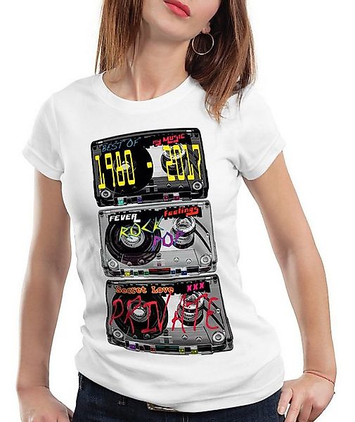 style3 T-Shirt Music disc retro musik disco tape kassette player 80er pop d günstig online kaufen