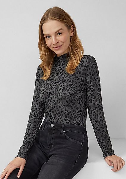 s.Oliver Langarmshirt T-Shirt Slim Fit Jerseyshirt mit Stehkragen günstig online kaufen