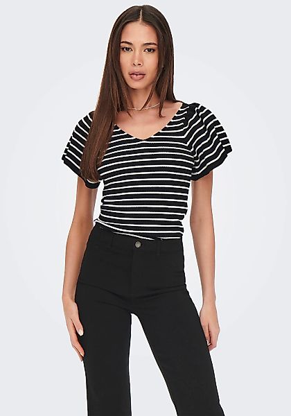 ONLY Kurzarmpullover ONLLEELO STRIPE SS BACK günstig online kaufen