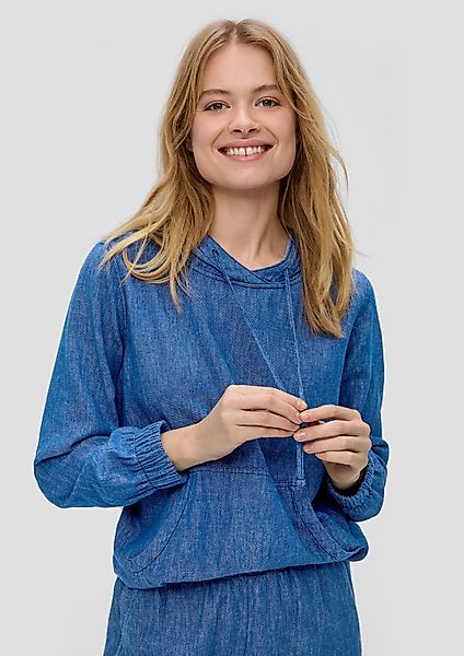 s.Oliver Langarmbluse Bluse Blusen-Hoodie in Denim-Optik günstig online kaufen