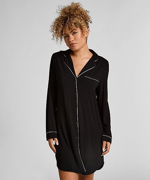 Hunkemöller Pyjama Langärmeliges Jersey-Hemdkleid Essential günstig online kaufen