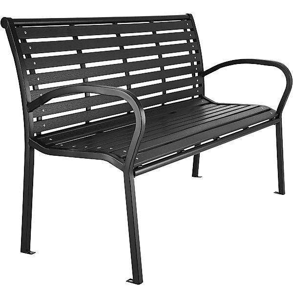 Gartenbank Pino 3-Sitzer 126x62x81,5cm - schwarz günstig online kaufen