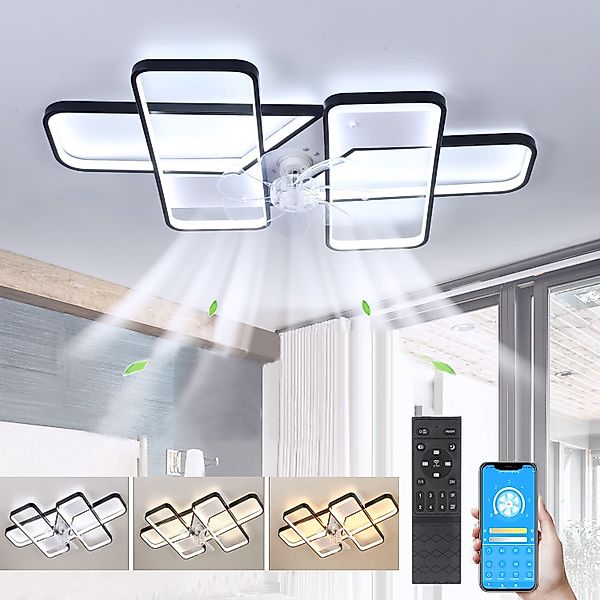 oyajia LED Deckenleuchte Geometrieform Deckenleuchte 90cm, günstig online kaufen