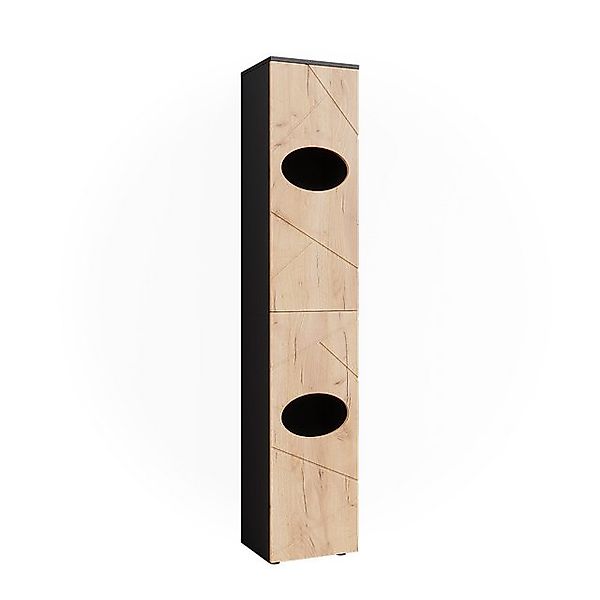 Vicco Wäscheschrank Irma Anthrazit/Goldkraft Eiche 37 x 192 cm günstig online kaufen