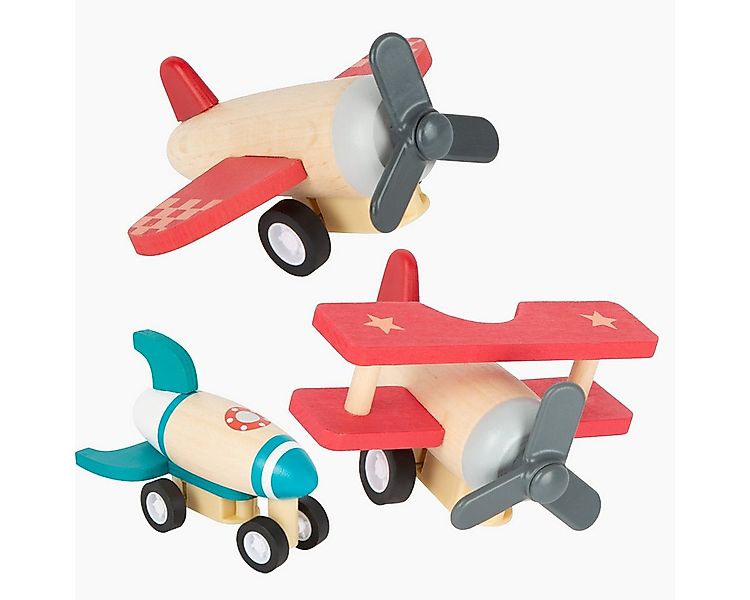 small foot GmbH & Co. KG Spielzeug-Flugzeug Rückziehflieger-3er Set, (Packu günstig online kaufen
