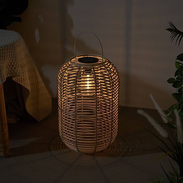 Pauleen LED Laterne »Sunshine Nature Solarlaterne Beige Rattan/Metall/Kunst günstig online kaufen