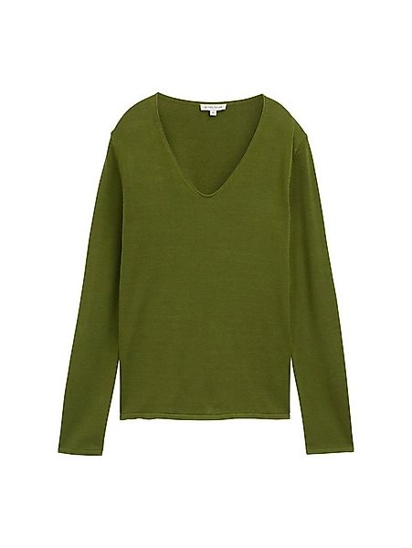 TOM TAILOR Strandpullover sweater basic v-neck deep ivy green günstig online kaufen