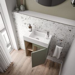 Bernstein Badmöbel-Set BELDIVO, (mit Waschbecken DURAVIT, günstig online kaufen