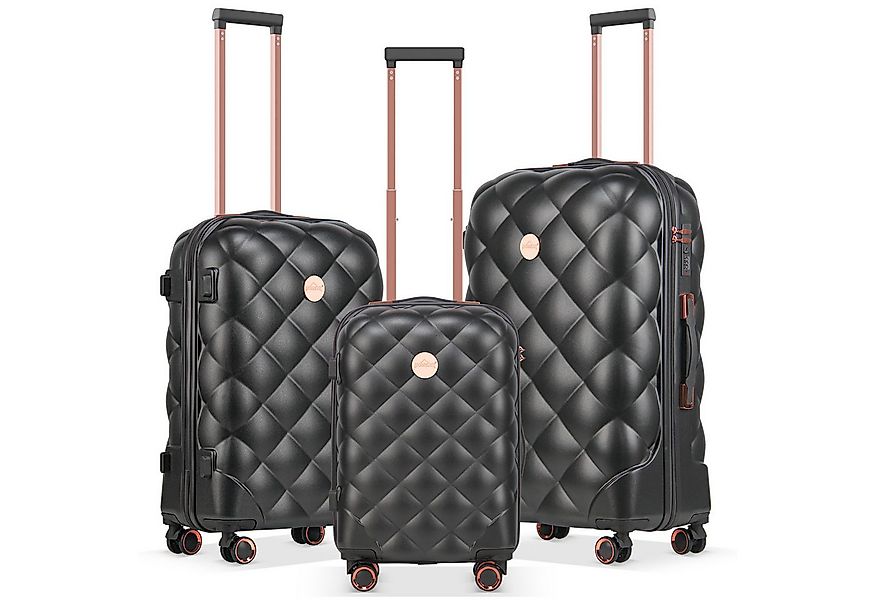 HOMELUX Trolleyset Kofferset Reisekoffer 3er ABS Hartschalen-Koffer, 4 Roll günstig online kaufen
