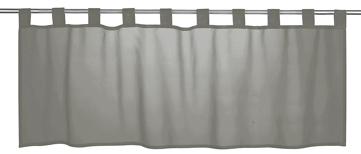 ELBERSDRUCKE Scheibengardine Bistrogardine Basic Uni grau transparent 48x14 günstig online kaufen