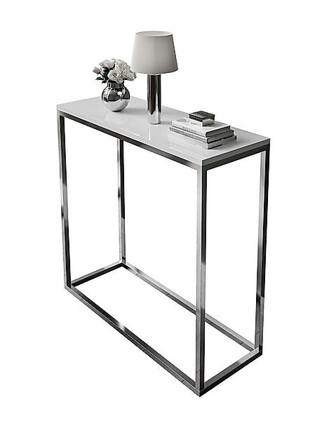 Lookway Konsolentisch MODERN HOCHGLANZ mit silberfarbenem, verchromtem Gest günstig online kaufen