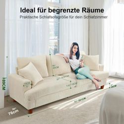 ToteBox 3-Sitzer Bequeme Cord Loveseat Sofa günstig online kaufen