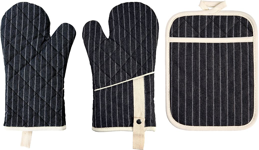 stuco Topfhandschuhe gestreift, (Set, 3-tlg., bestehend günstig online kaufen