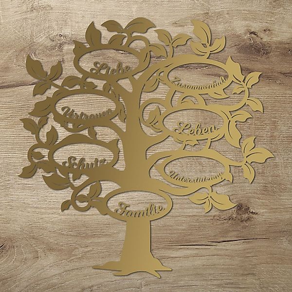 Namofactur 3D-Wandtattoo Holz Wandbild 'Familie Baum' günstig online kaufen