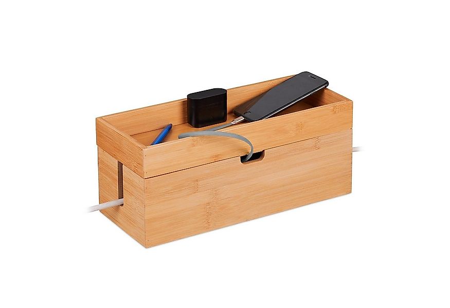 relaxdays Kabelbox aus Bambus günstig online kaufen