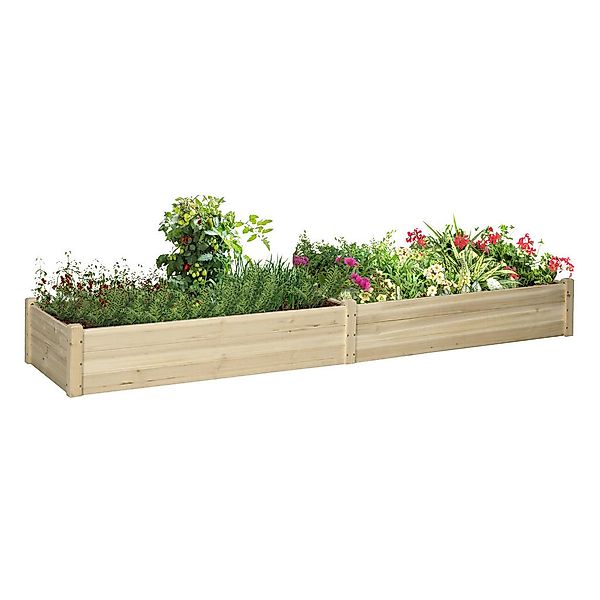 Outsunny Gartenbeet mit 2 Blumenkasten B/H/L: ca. 61,5x27x244 cm günstig online kaufen