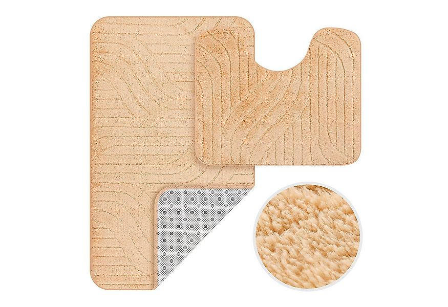 HOMELUX Badematte Badgarnitur 2-teilig mit Ausschnitt, weich & rutschfest, günstig online kaufen