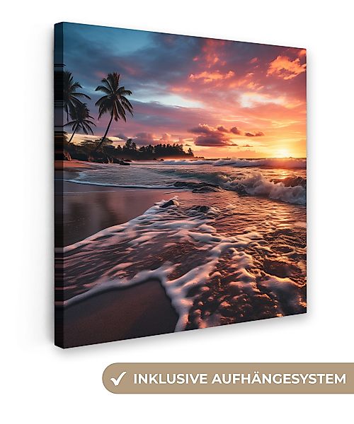 OneMillionCanvasses® Leinwandbild Sonnenuntergang - Strand mit günstig online kaufen