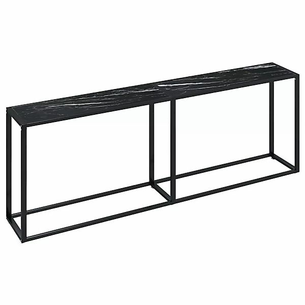 vidaXL Konsolentisch Schwarz Marmor-Optik 220x35x75,5 cm Hartglas günstig online kaufen