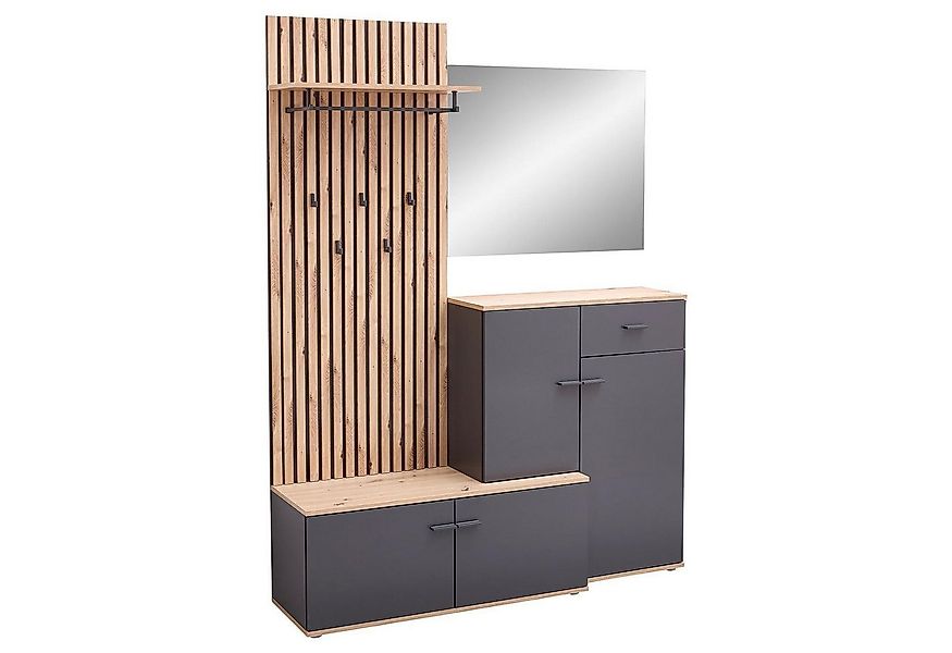 Bega Consult Garderoben-Set 4-teilig FYNN, Anthrazit matt, Artisan Eiche De günstig online kaufen