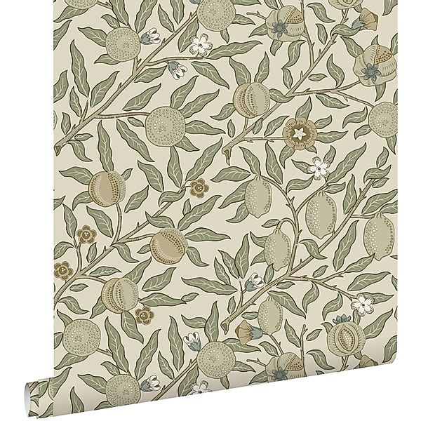 ESTAhome Tapete Exotischen Früchten Und Blättern Olivgrün 50 X 900 Cm 13116 günstig online kaufen