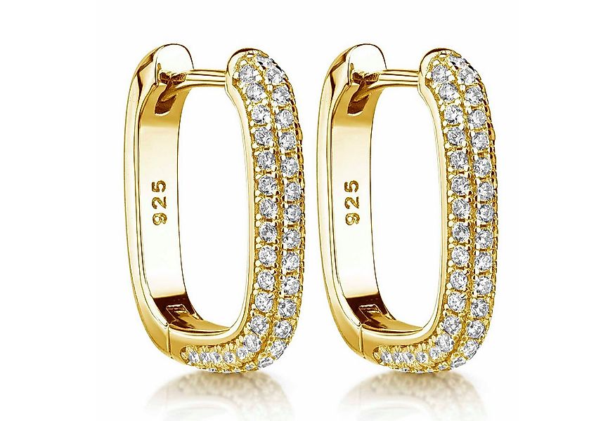 Materia Paar Creolen Klappcreolen Gelbgold mit Zirkonia eckig SO-482, 925 S günstig online kaufen
