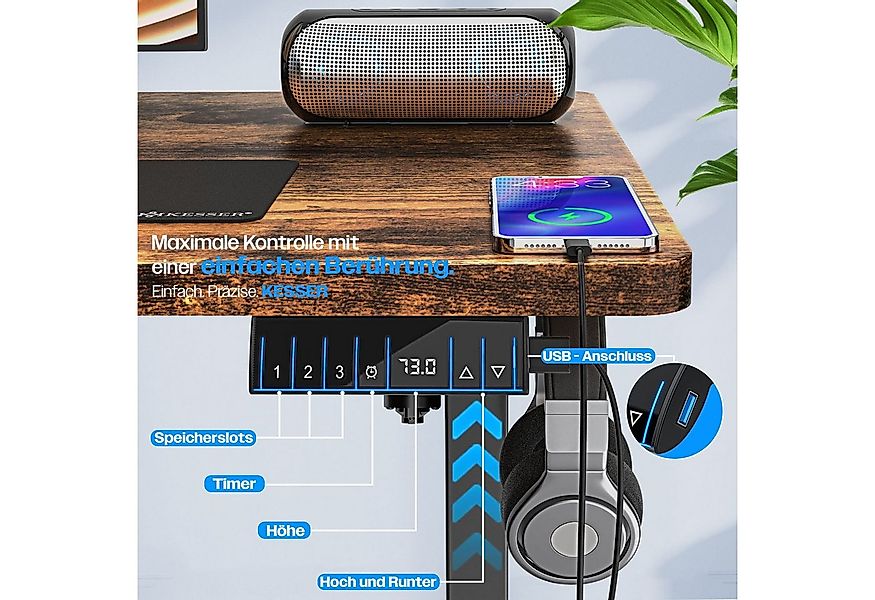 KESSER Schreibtisch, elektrischer & Höhenverstellbarer Computertisch für Ho günstig online kaufen