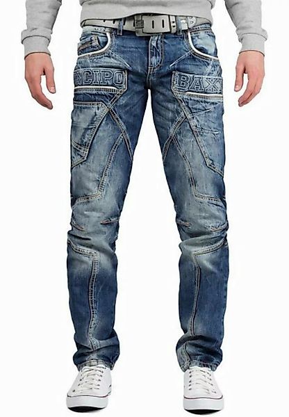 Cipo & Baxx Slim-fit-Jeans Herren Hose BA-CD391 W32/L32 (1-tlg) mit Verzier günstig online kaufen