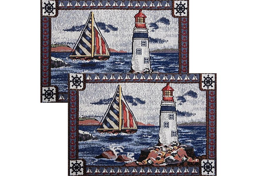 Platzset Tischset 2er-Pack, Gobelin Motiv: Leuchtturm günstig online kaufen