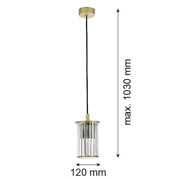 Außenhängeleuchte Nora, gold/transparent, IP44, Glas günstig online kaufen