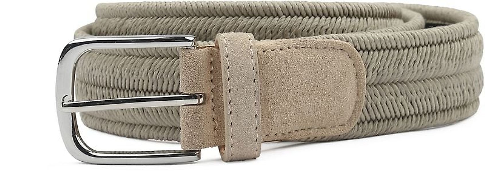 Profuomo Waxed Geflochtener Gürtel Khaki - Größe 115 günstig online kaufen