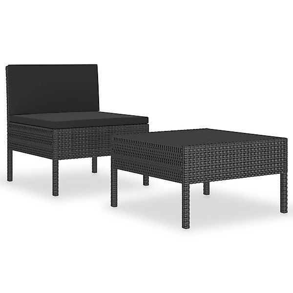 vidaXL Gartenlounge-Set 2-tlg. Garten-Lounge-Set mit Auflagen günstig online kaufen