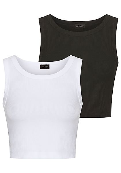 Laura Scott Crop-Top, (2-er Pack), in Rippenqualität günstig online kaufen