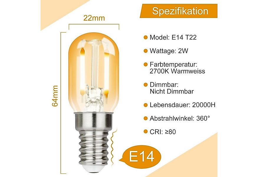 ZMH LED-Leuchtmittel E14 LED Vintage Glühbirnen - T22 LED Leuchtmittel für günstig online kaufen
