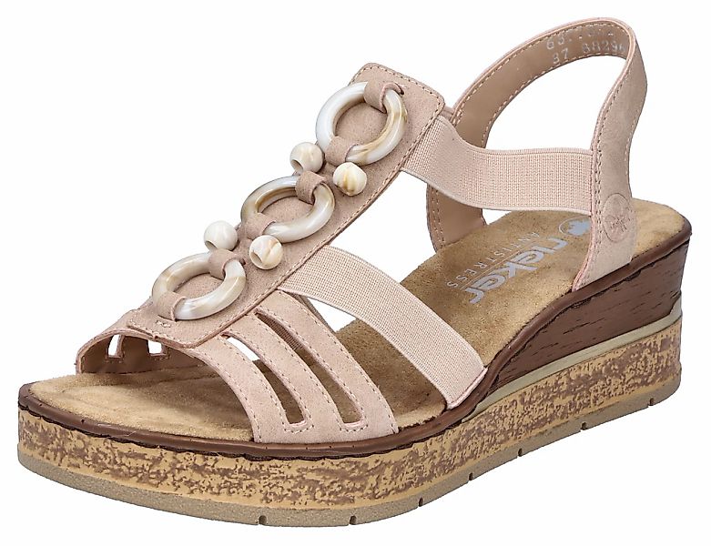 Rieker Keilsandalette, Sommerschuh, Plateausandale, Schlupfschuh mit seitli günstig online kaufen