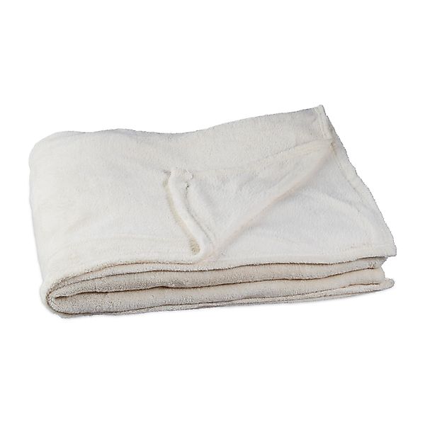 Wohndecke Kuscheldecke Fleece extragroß, relaxdays, Champagner günstig online kaufen