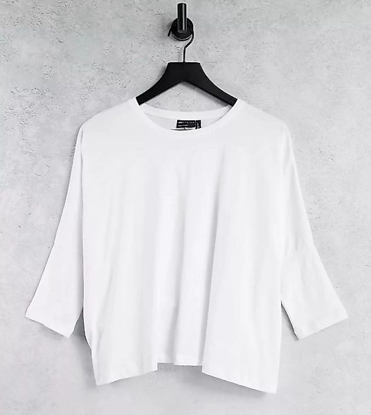 ASOS DESIGN Tall – Lässiges T-Shirt mit Fledermausärmeln in Weiß günstig online kaufen