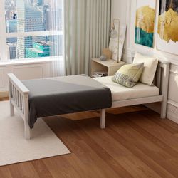 Odikalo Massivholzbett Einzel-/Doppelbett Kieferbett mit Kopfteil günstig online kaufen